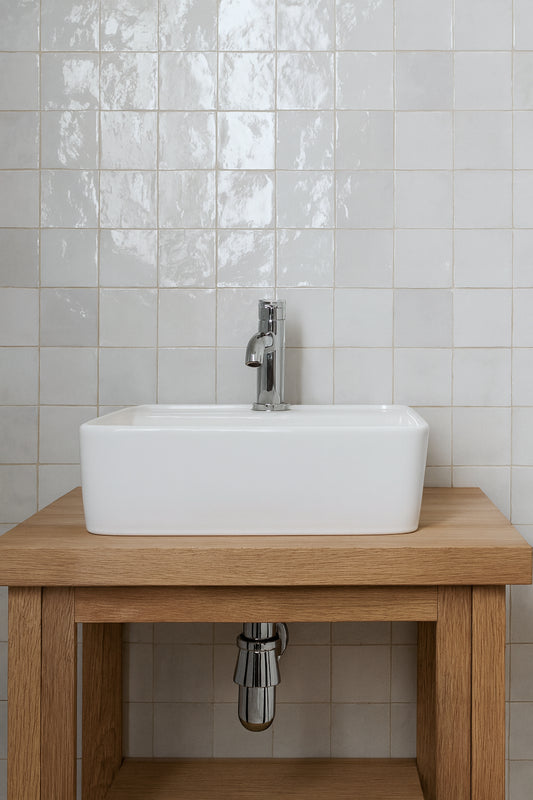 Wandfliesen Melange Bianco Glossy 10x10 cm