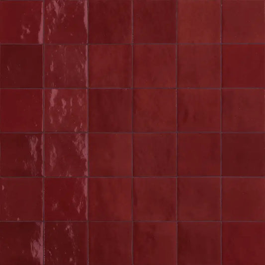 Schnittmuster Wandfliesen Melange Bordeaux Glossy 10x10 cm