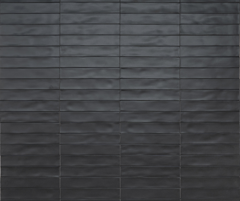 Schnittmuster Wandfliesen Wish Black Semimatt 5,3x30cm, Seidenmatt schwarz