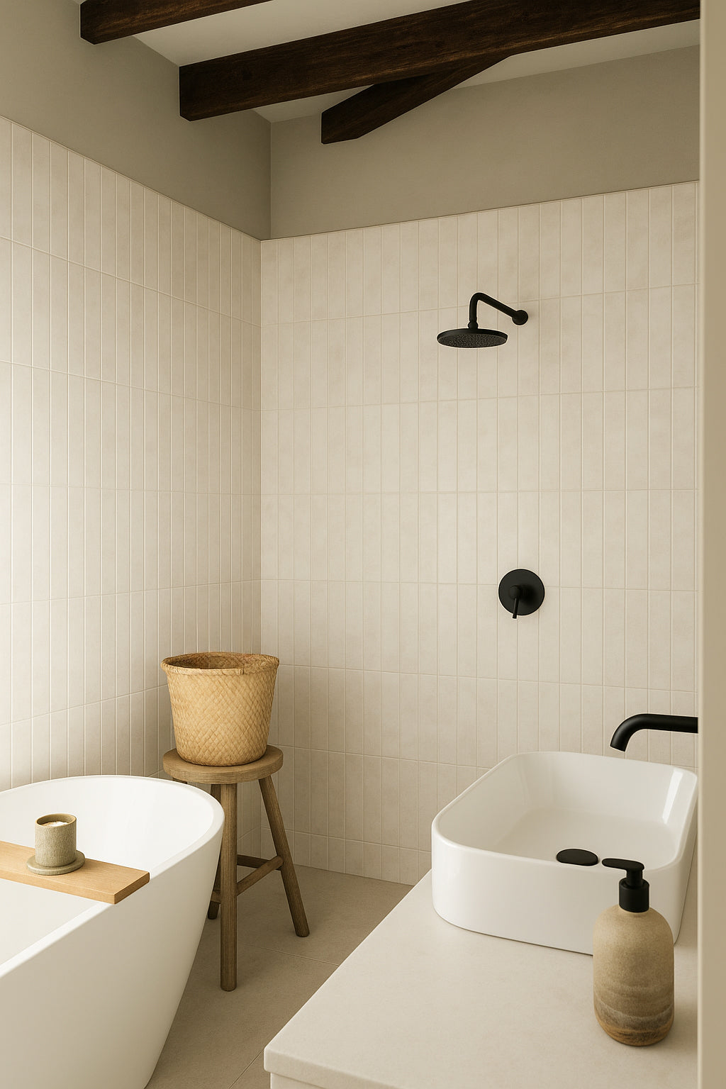 Wandfliesen Amuri Avorio matt 5,3x30cm