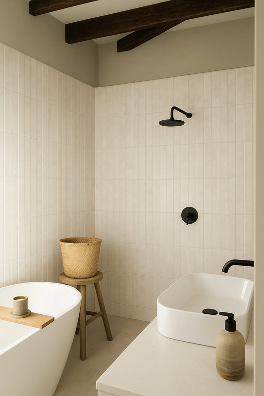 Wandfliesen Amuri Avorio matt 5,3x30cm