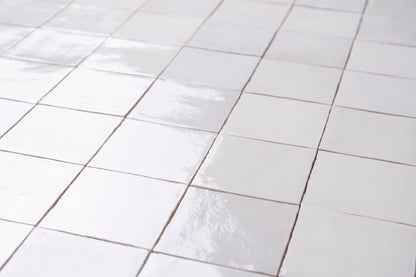 Wandfliesen Melange Bianco Glossy 10x10 cm