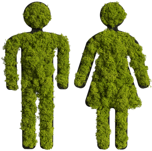 Moos-Toiletten Beschilderung "Paar"