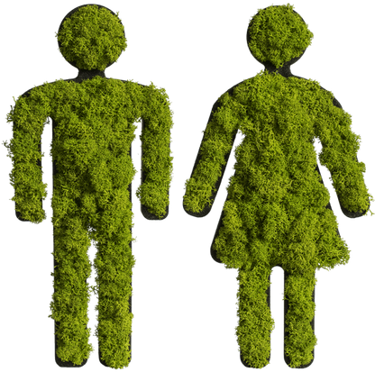 Moos-Toiletten Beschilderung "Paar"