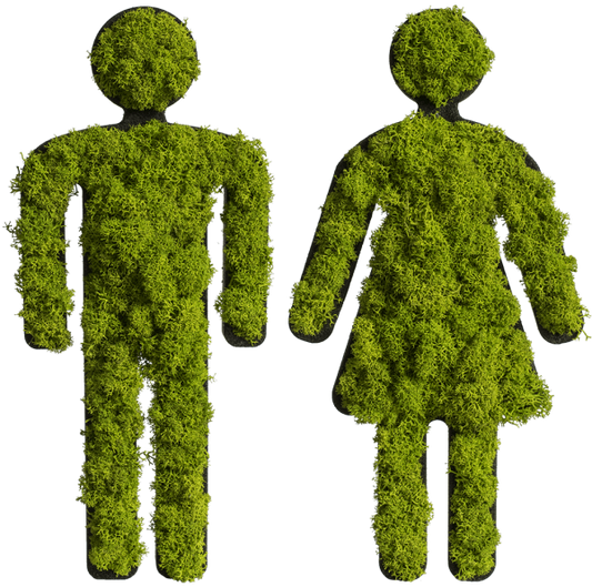 Moos-Toiletten Beschilderung "Paar"