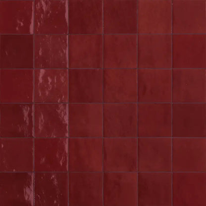 Schnittmuster Wandfliesen Melange Bordeaux Glossy 10x10 cm