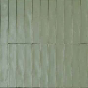 Wandfliese Wish Green Semimatt 5,3x30cm, in Salbeigrün