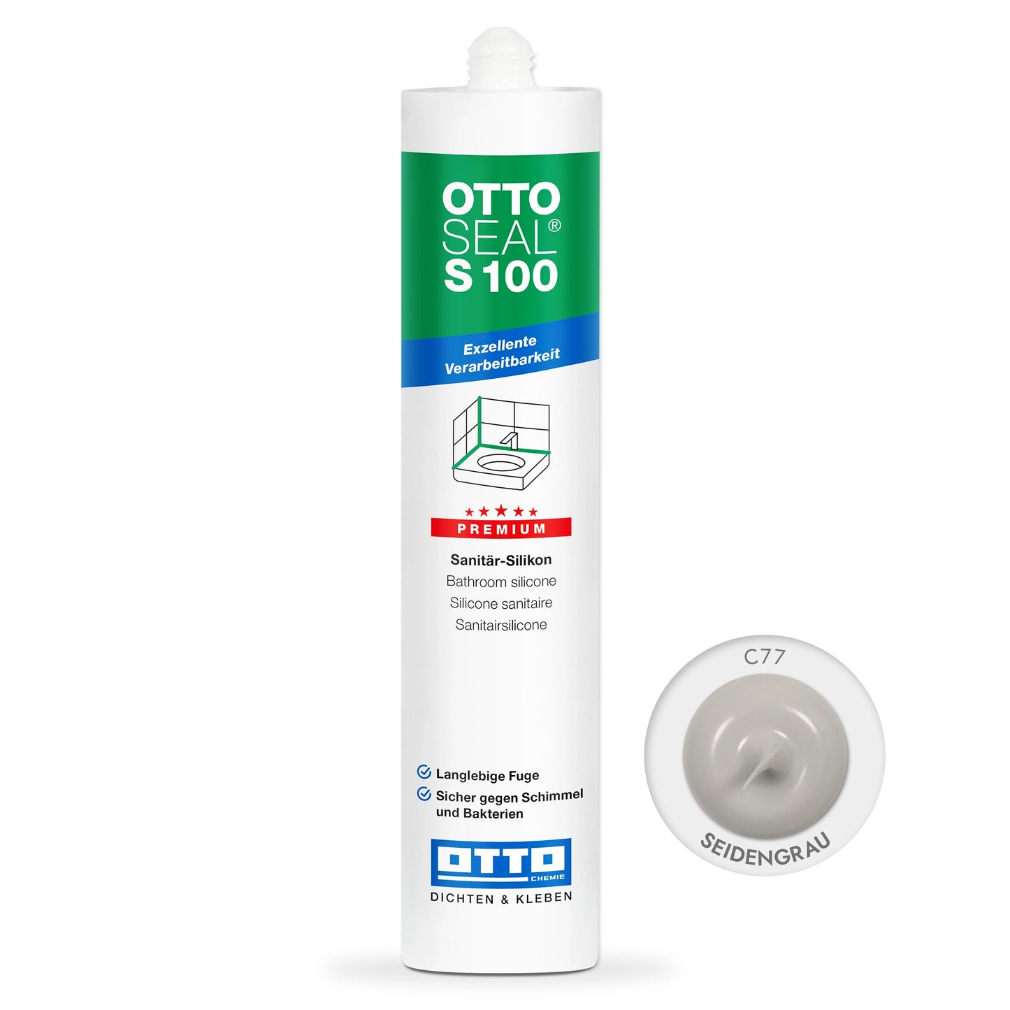 Otto Silikon S100 Seidengrau C77 300ml/Kartusche