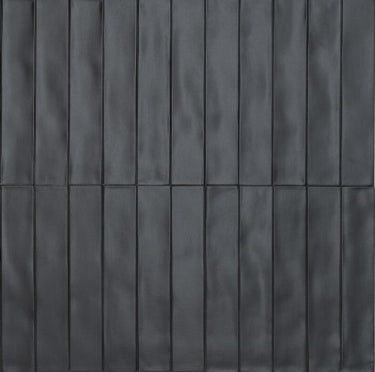 Wandfliesen Wish Black Semimatt 5,3x30cm, Seidenmatt schwarz